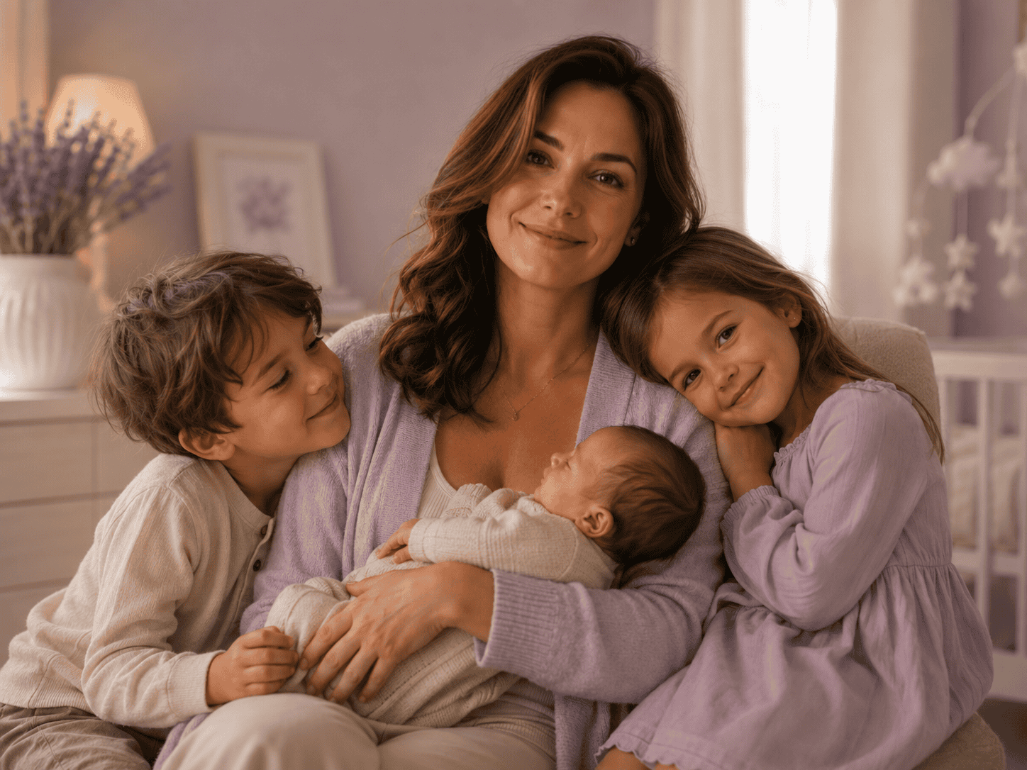 Maman tenant tendrement son bébé